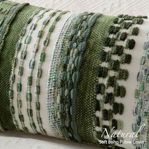 Kevin Textile Boho Tufted 12x24 Inch Lumbar Pillow Cover 1 Pack - Image 3