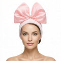 JIAHANG Large Bow Facial Spa Headband, Morning Wash Skincare Satin Bow Hairband by JIAHANG+Hair+Accessories