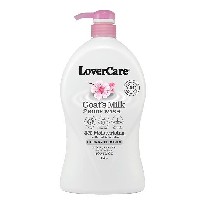 LoverCare Goat's Milk Cherry Blossom Moisturizing Body Wash 40.7 Fl.Oz - Image 8