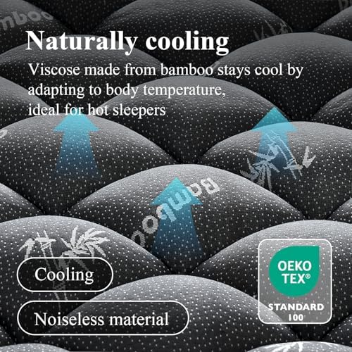 Twin XL Mattress Topper, Bamboo Viscose Pillow Top Mattress Pad - Image 2