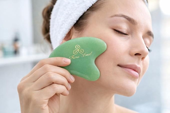 Jade Gua Sha Facial Tool – Guasha Face Massage Tool Lymphatic Drainage Massager - Image 3