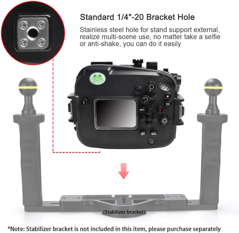 Sea frogs Underwater Camera Case Compatible with Canon EOS M6 Mark II 18-150MM IPX8 40m/130ft Maximum Diving Depth Waterproof Camera Housing for Diving, Surfing, Rowing, Skiing