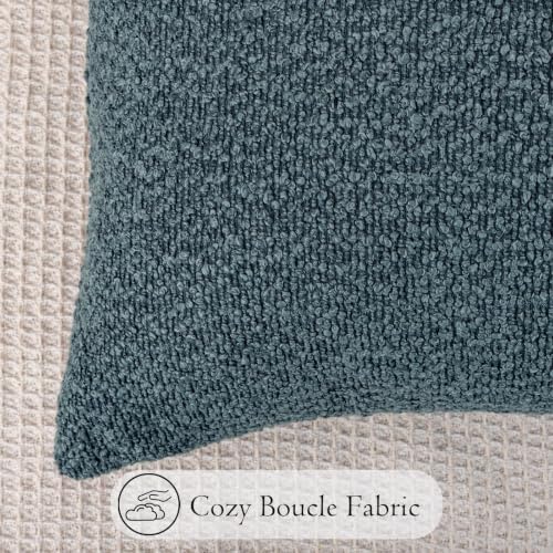 JoraLion 16x24 inch Boucle Lumbar Pillow Cover, Dusty Blue Woven Texture - Image 6