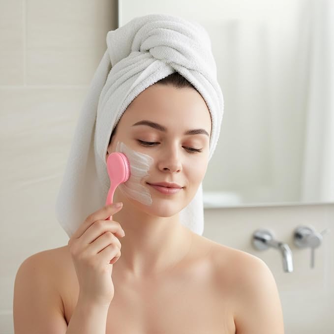 2 Pcs Face Scrubber Silicone Manual Facial Cleansing Brush Soft Facial Brushes - Image 6