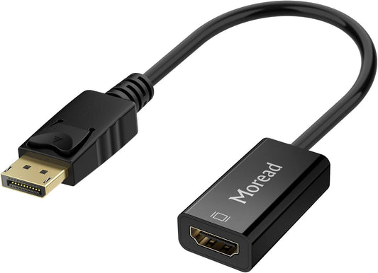 4K DisplayPort (DP) to HDMI Adapter, Uni-Directional Gold-Plated Display Port Computer to HDMI Screen Converter (Male to Female) Compatible with HP, Dell, Lenovo & More, Passive - Black