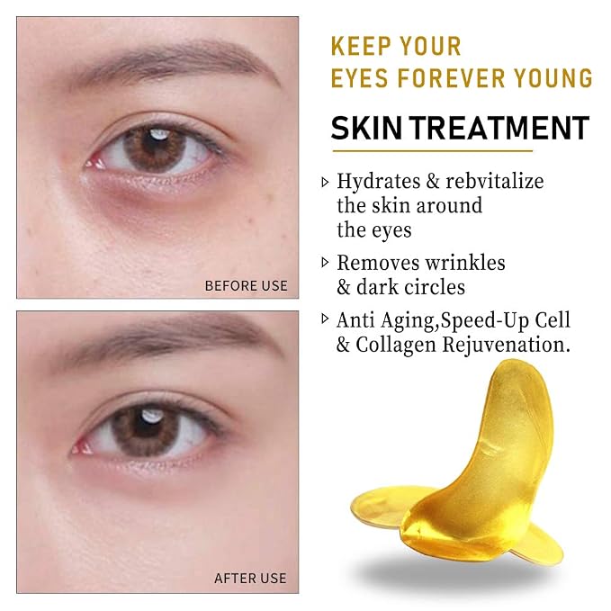 Vandarllin 24K Gold Powder Gel Collagen Eye Masks Sheet Patch, Anti Aging - Image 5