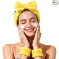 Fmeida Skincare Headband and Face Washing Wristband Set Spa hair band by Fmeida