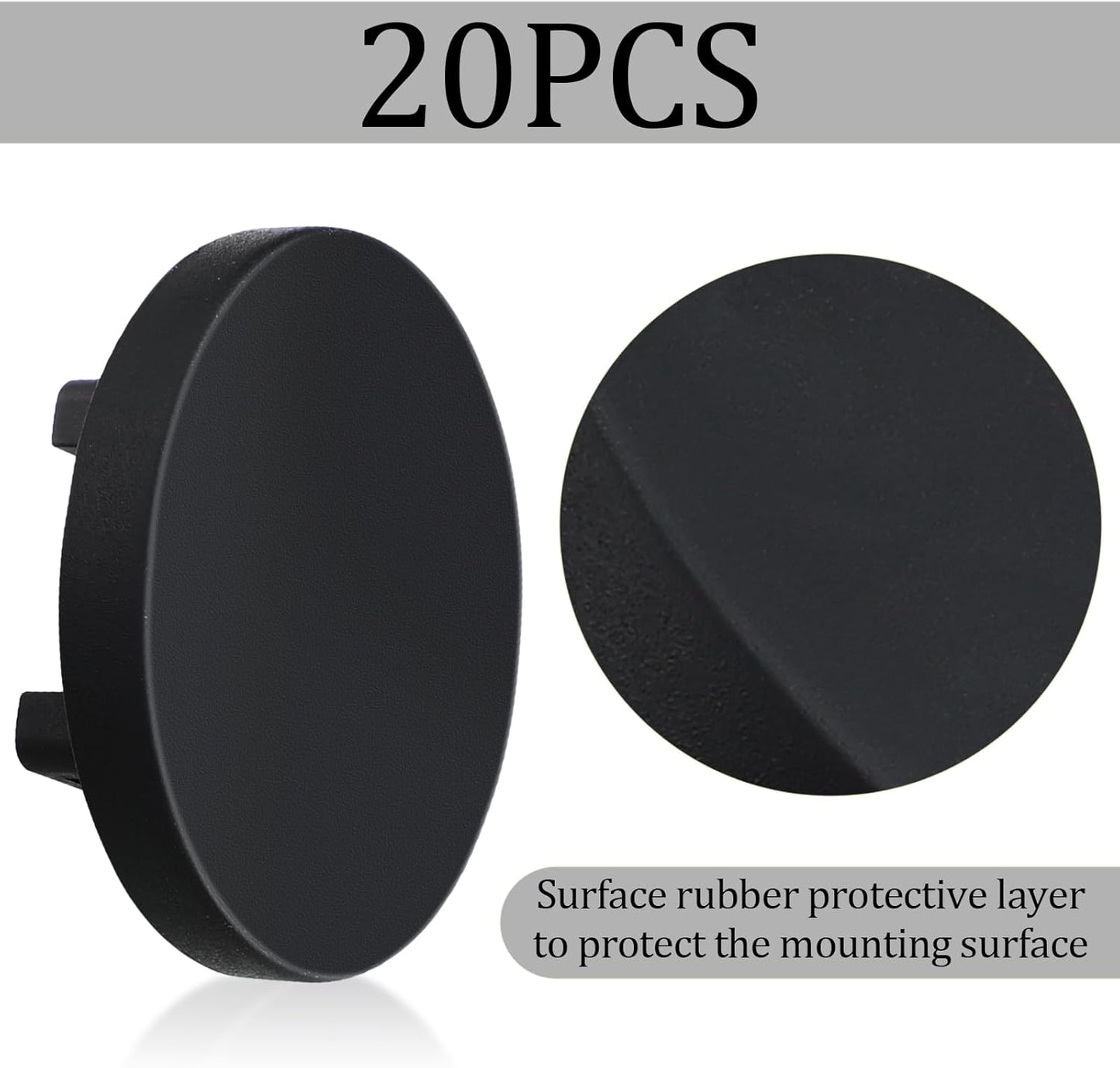 Yookeer 20 Pcs Magnetic Zip Tie Mount Base Black Magnetic Cable Clips Wire Holder Multipurpose Cable Ties Management Base Electrical Supplies for Wire (43 mm)