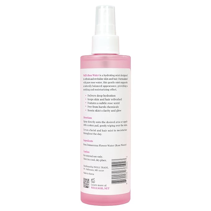 Well's Oil Rosewater Face & Hair Mist Spray | Floral Rosewater Hydrosol | - Image 9
