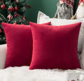 MIULEE Velvet Throw Pillow Covers 12x12 Inch Pack of 2 Red by MIULEE