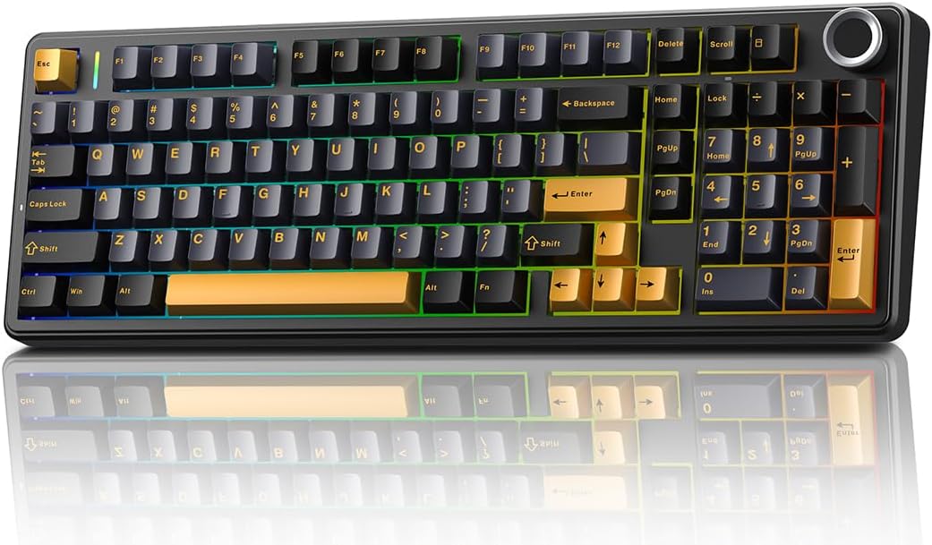 x Aula F99 Pro Wireless Mechanical Gaming Keyboard,Gasket Hot Swappable Custom Keyboard RGB Backlit Pre-lubed Switches PBT Keycaps 2.4GHz/USB-C/BT5.0 Computer Keyboards for PC/Tablet/Xbox/PS4/PS5