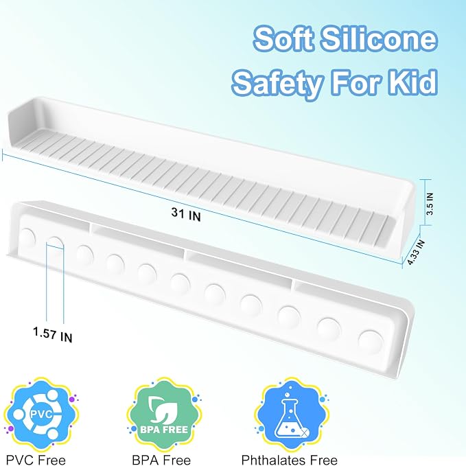 Tub Splash Guard for Kids, Bathtub Water Guard Play Shelf for Bathing, Toy Tray - Image 3