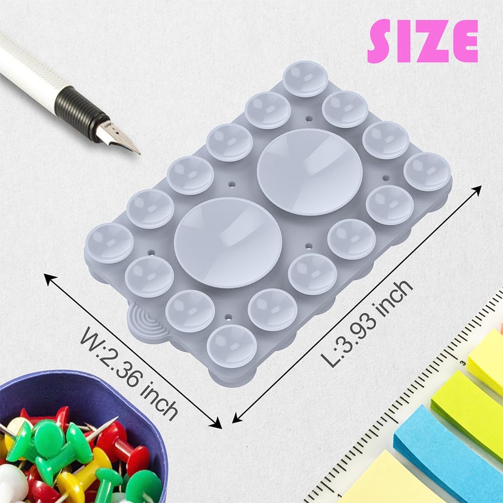 ZYCCER Double Sided Silicone Suction Phone Holder Mount,Compatible with iPhone and Android Cases Hands-Free Mirror Shower Phone Mount Strong Grip Holder (Light Blue, Double Sided 2PCS)