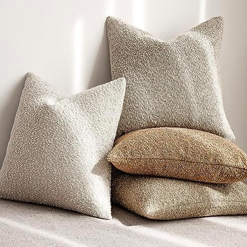 Foindtower Decorative Textured Boucle Throw Pillow Covers 20x20 Inch - Image 6