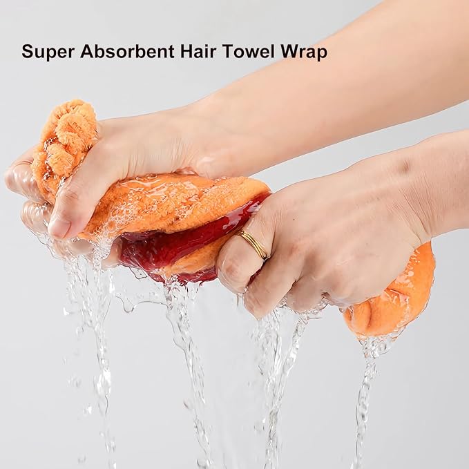 4Pcs Microfiber Hair Drying Cap, Ultra Absorbent Hair Towel Wrap Turban - Image 5