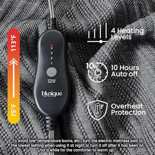 Electric Heated Mattress Pad Twin Size Single Control Bed Warmer, Deep Pocket - Image 4