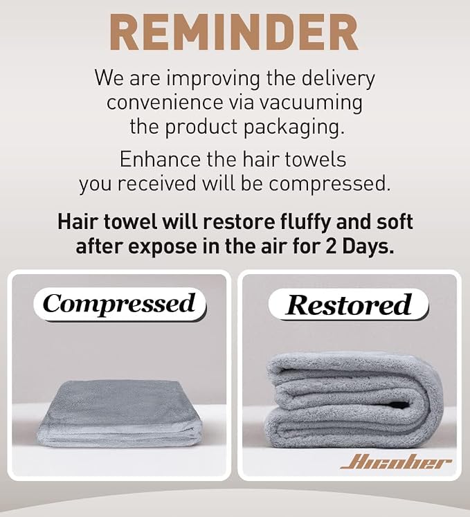 Hicober Microfiber Hair Towel Wrap, Fast Drying Hair Towels - Image 8