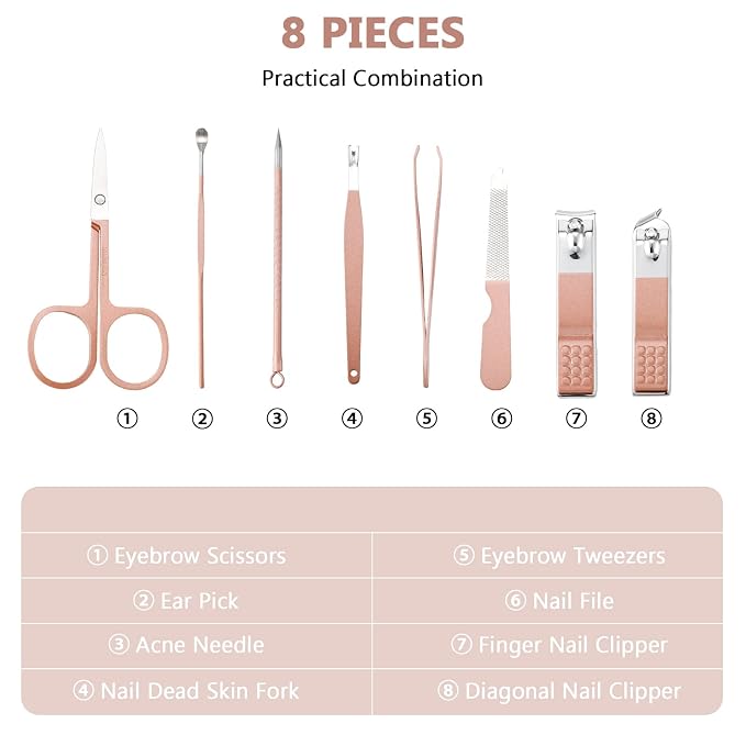 Hanaive 6 Set Manicure Set 48 Pcs Nail Clippers Pedicure Kit Gift - Image 4