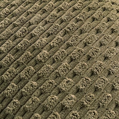 Set of 4 Olive Green Decorative Throw Pillow Covers 18x18 Inch Corduroy Pillow - Image 6