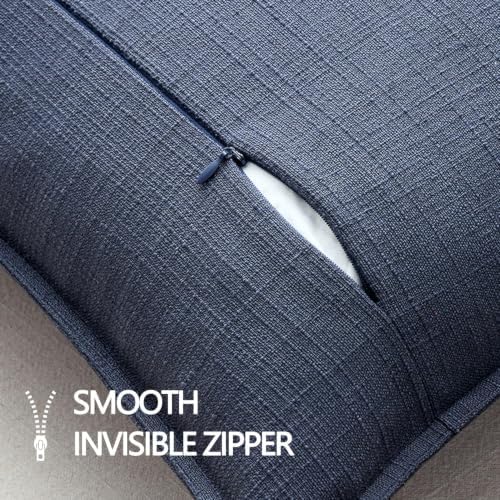 MIULEE Thick Textured Navy Blue Decorative Throw Pillow Covers 18x18 Inch - Image 7