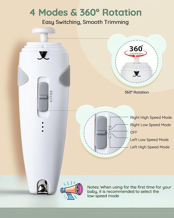 Lilian&Gema Baby Healthcare and Grooming Kit, 28-in-1 Rechargeable Nail Trimmer - Image 7