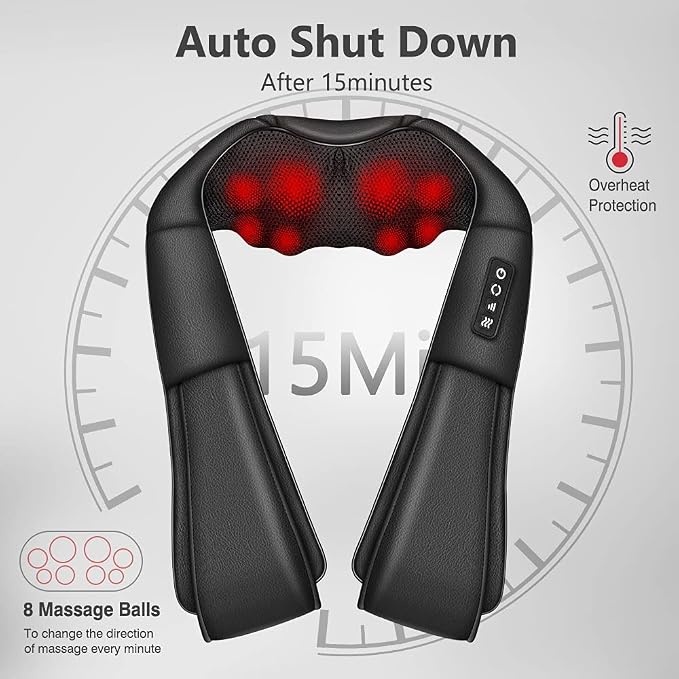 iKristin Neck Massager with Heat, Shiatsu Massager - Image 3
