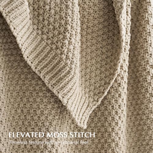 EVERGRACEHOME Chunky Chenille Knit Throw Blanket, 60 x 80, Sand Dune - Image 2