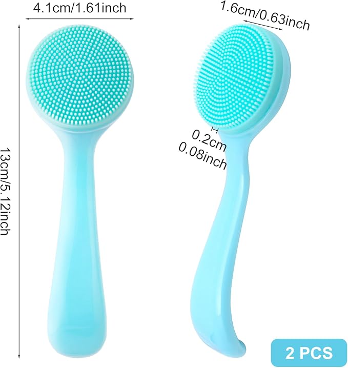 HINZIC 2 Pack Silicone Manual Facial Cleansing Brush, Skin Friendly Waterproof - Image 2