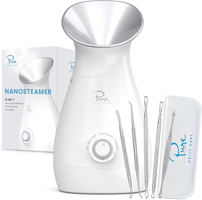 Pure Daily Care NanoSteamer Large 3-in-1 Nano Ionic Facial Steamer by PureDailyCare