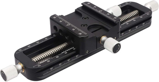 Haoge FM-160 Wormdrive Macro Rail for Macro Photography Track, Focus Stacking Precision Focus Slider/Close-up Shooting Clamp Plate Fine-Tuning Screw Rod