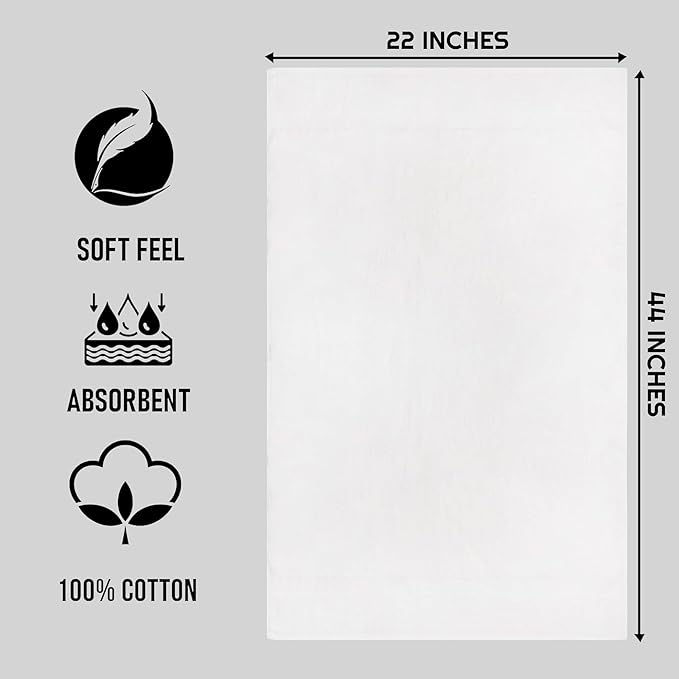 CH White Bath Towels Bulk Pack of 24 – Pure Cotton Lightweight & Absorbent - Image 2