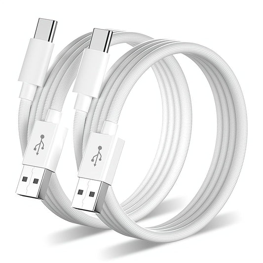 [2-Pack 10 ft] Woven USB-C Cable for Apple iPhone 16 Charger MFi Certified Extra Long USB A to Type C Charge Cord Fast Charging for iPhone 16 Pro Max/16 Plus/15 Pro Max/15/CarPlay/iPad Pro (White)