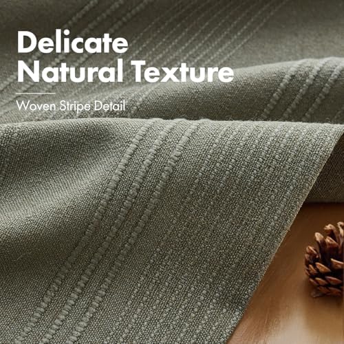 MIULEE Decorative Striped Throw Pillow Covers 18x18 Inch Olive 2 Pack - Image 2