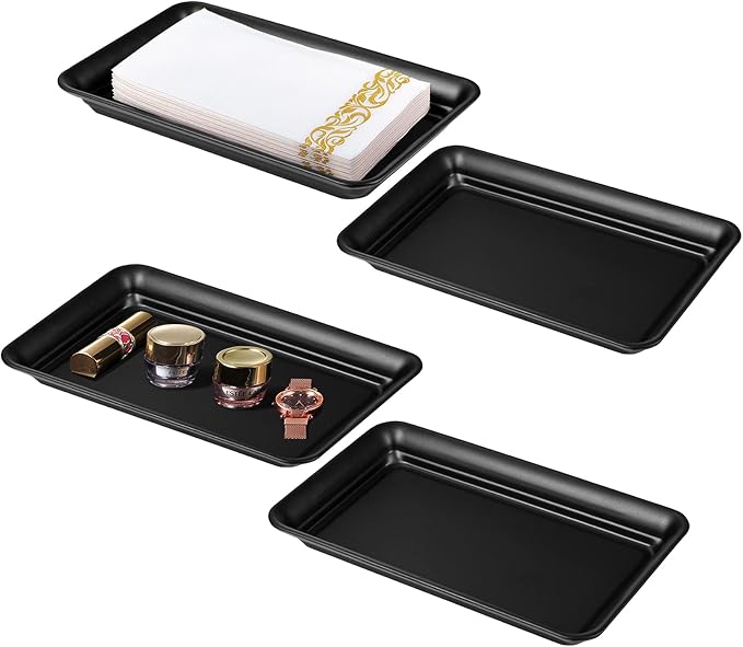 Vintage Farmhouse Decor Metal Vanity Tray, Countertop Guest Hand Towel Paper by SheeChung