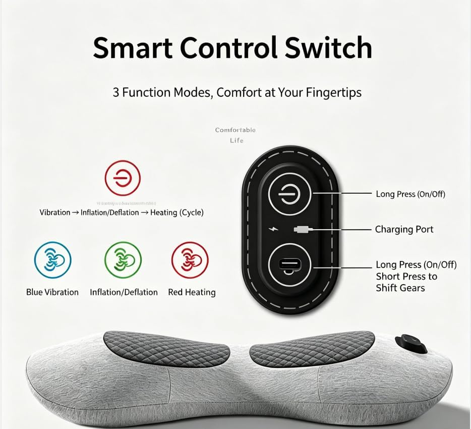 2026Upgraded 3-in-1 Lumbar Support Pillow, Triple Fusion Lower Back Massager - Image 6