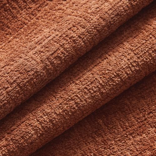 MIULEE Fall Couch Pillow Covers Textured Chenille 24x24 Rust - Image 2