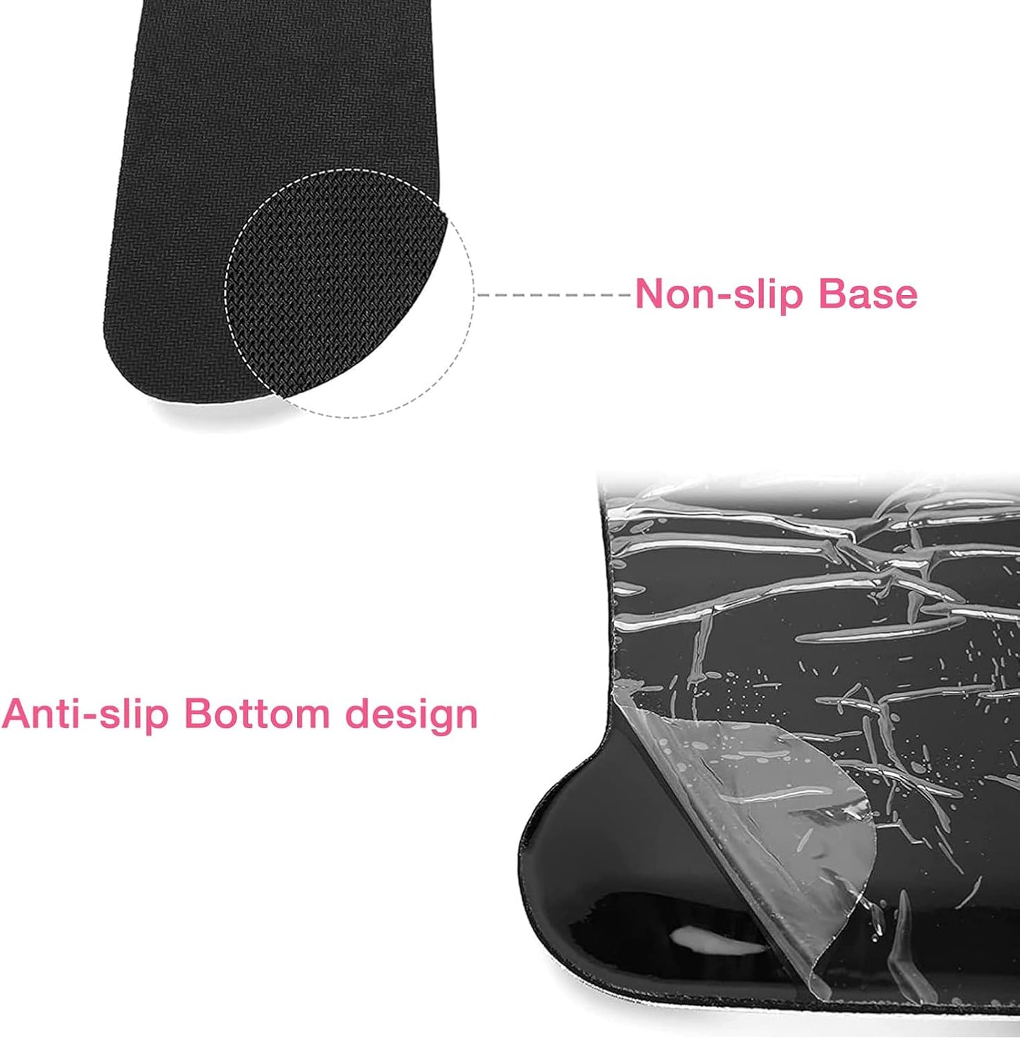 MOSISO Wrist Rest Support for Mouse Pad & Keyboard Set, Ergonomic Mousepad Non-Slip Base Home/Office Pain Relief & Easy Typing Cushion with Neoprene Cloth & Raised Memory Foam, Black