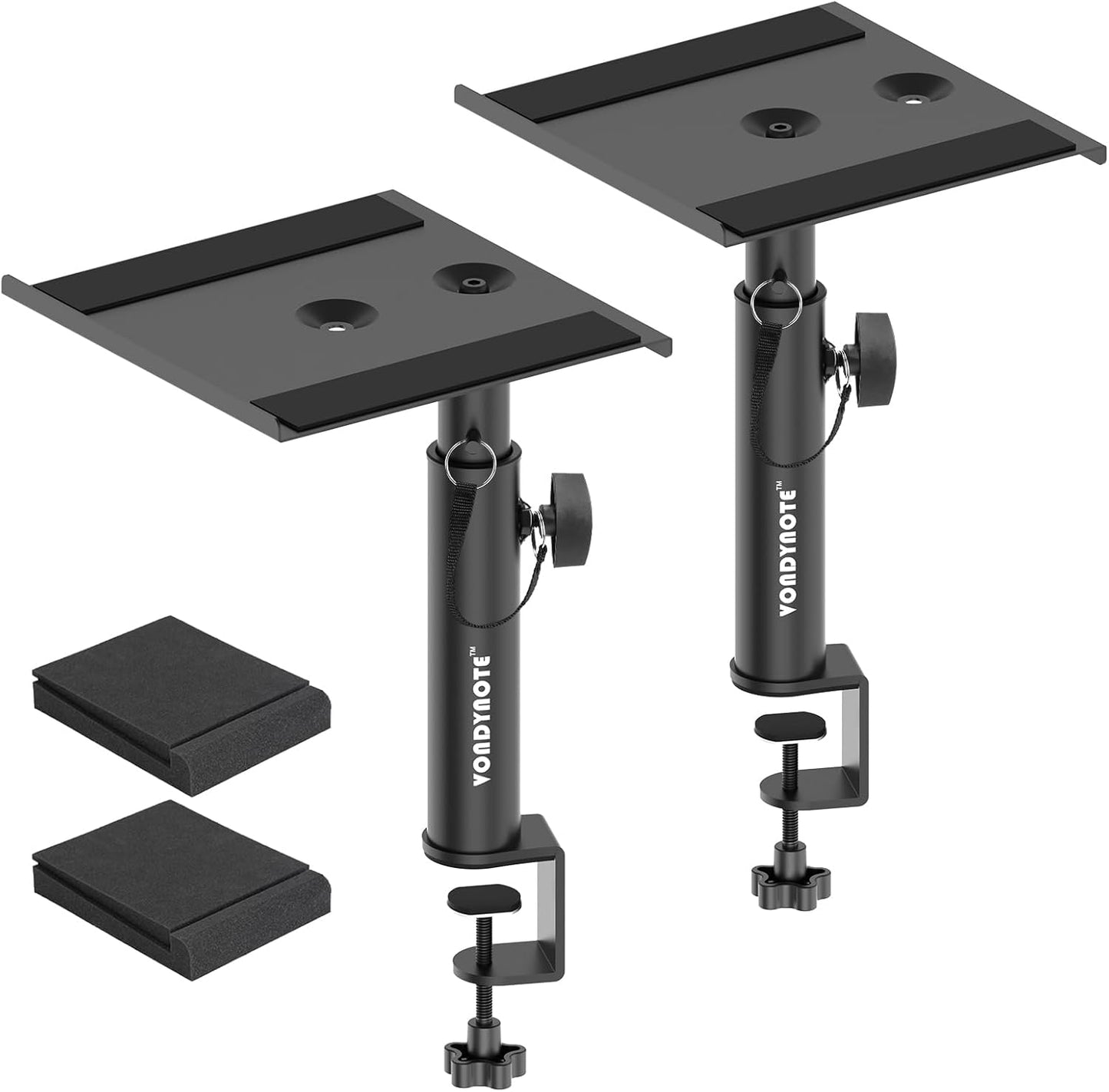 Set of 2 Studio Monitor Stands Desk Clamp Desktop Speaker Stands with Isolation Pads