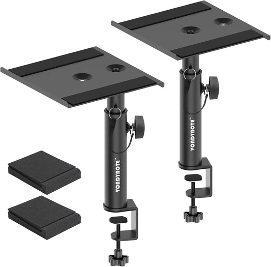 Set of 2 Studio Monitor Stands Desk Clamp Desktop Speaker Stands with Isolation Pads