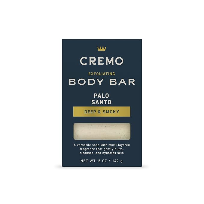 Cremo Exfoliating Body Bar for Men, Palo Santo Scent, Cleanses and Hydrates Skin by CremoCompany