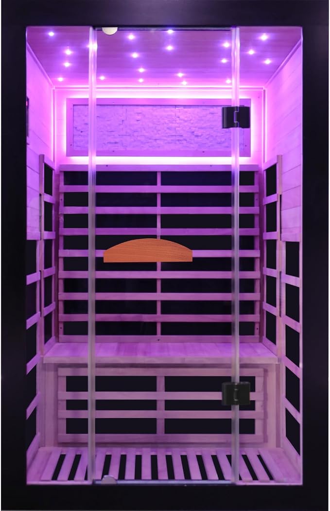OUTEXER Infrared Sauna 2000W Wooden Saunas Home Spa Room Wood Low-EMF Indoor - Image 9