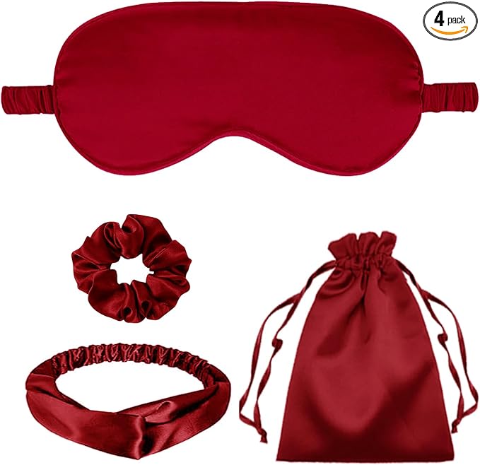 4Pcs Silk Sleep Masks Satin Eye Mask Silky Eyes Cover Blindfold Eyeshade by WJingYiJia