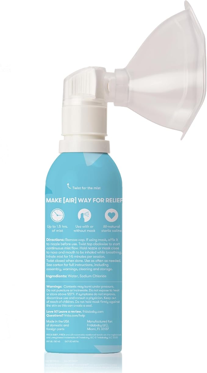 Frida Baby NoseFrida Saline Mist Nasal Inhaler, Decongestant Spray - Image 8