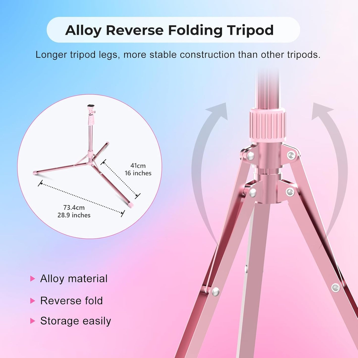 Aureday 14'' Pink Selfie Ring Light with 62'' Tripod Stand and Phone Holder, Dimmable LED Phone Ringlight for Makeup/Video Recording/Photography, Circle Lighting for Cell Phones&Lightweight Cameras
