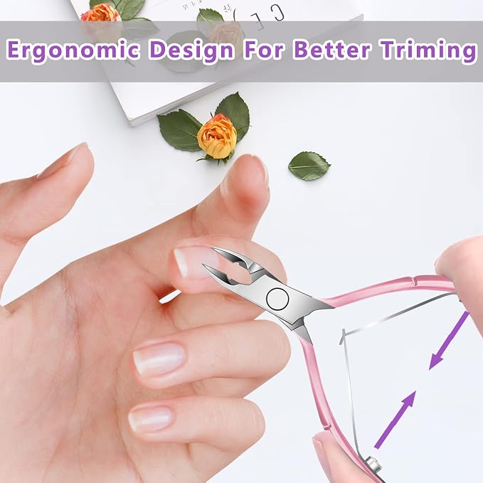 Cuticle Trimmer with Cuticle Pusher and Scissors, Cuticle Remover Professional - Image 3