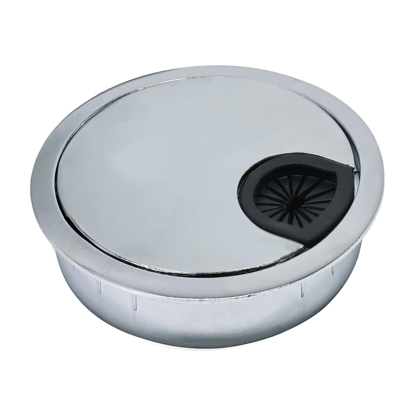 1 Pcs Desk Grommet 2-1/16" / 53 mm, Desk Cord Hole Cover, Cable Grommet Metal Zinc Alloy Materilal, Desk Hole Grommet for Home & Office Pc, Detachable Cable Cord Organizer-Bright Silver
