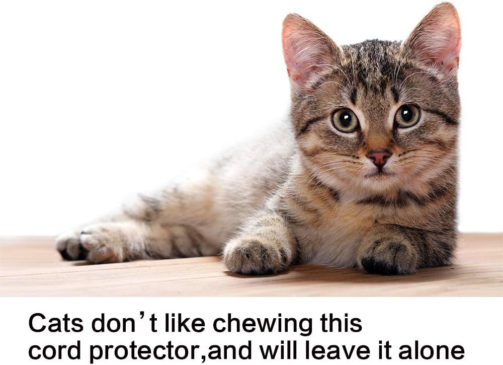 Alex Tech 20ft - 1.5 inch Cord Protector Wire Loom Tubing Cable Sleeve Split Sleeving for USB Cable Power Cord Audio Video Cable - Protect Cat from Chewing Cords - White