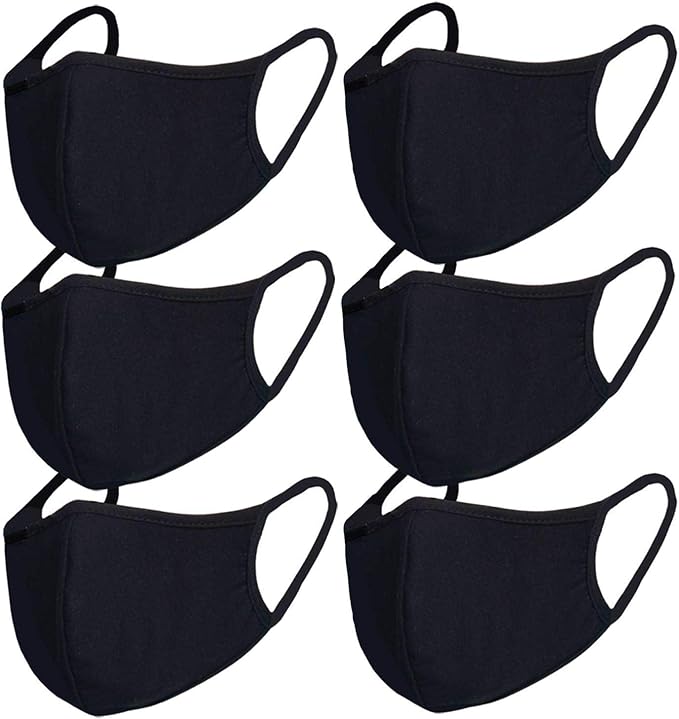 FECEDY 6pcs/Pack Black Mask Windproof Dustproof Masks Breathable Reusable Washed by FECEDY