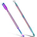 2PCS Metal Cuticle Pusher and Scraper, Colorful Nail Trimmer Cutter Stainless by GA%26EN