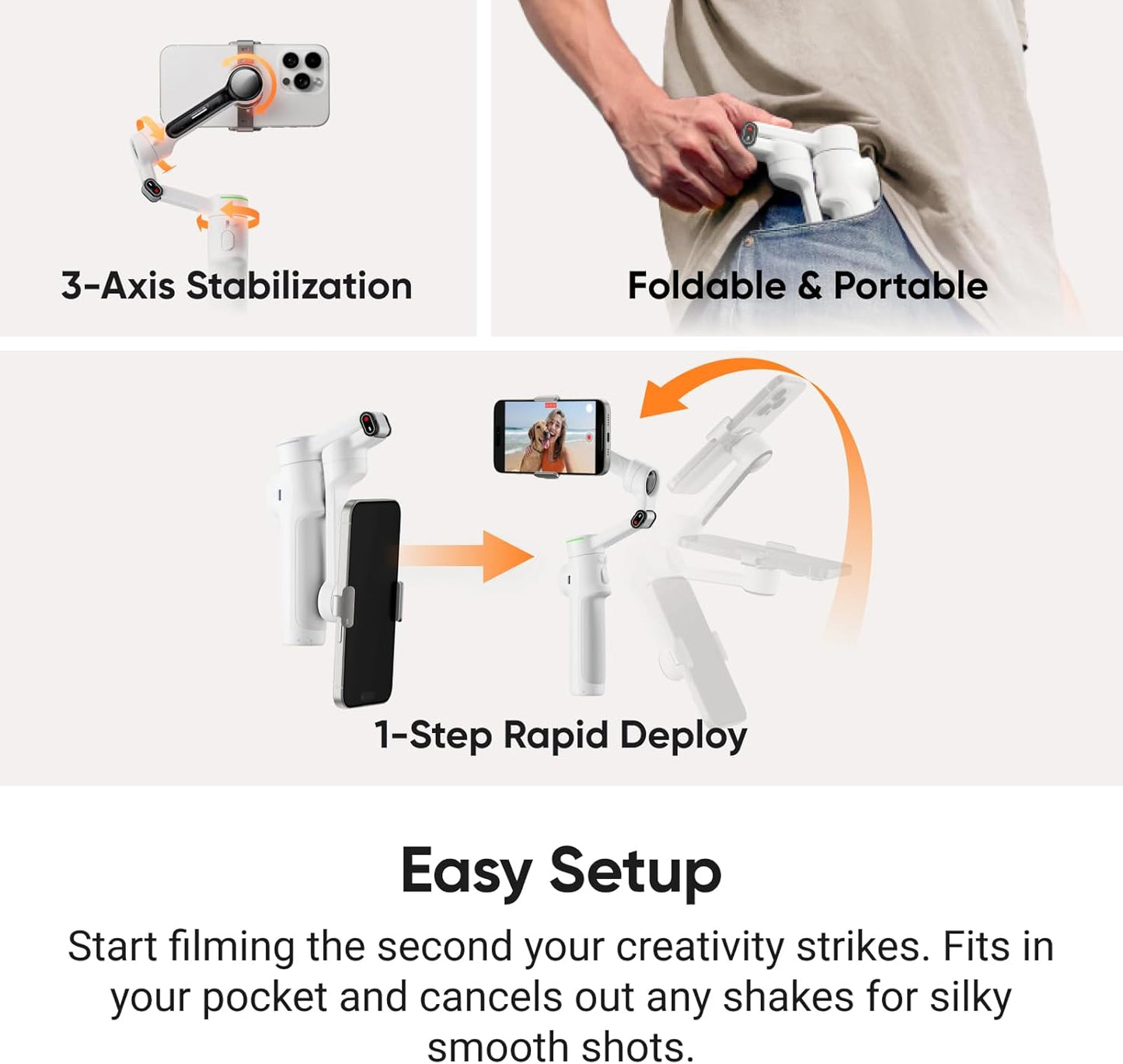 Insta360 Flow 2 Pro Ultimate AI Bundle – Foldable AI Phone Gimbal Stabilizer for iPhone/Android, Apple DockKit, MagSafe Mount, Multi-Person/Any App/360° Pan Tracking, Built-in Tripod/Selfie Stick